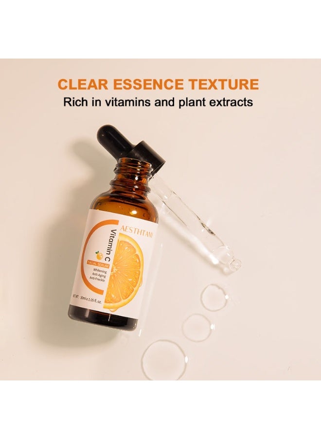 AESTHANY Vitamin C Serum 30ml – Brightening Face Serum with Hyaluronic Acid & Vitamin E – Anti Aging, Whitening, Dark Spot Corrector & Skin Glow Serum - Image 3